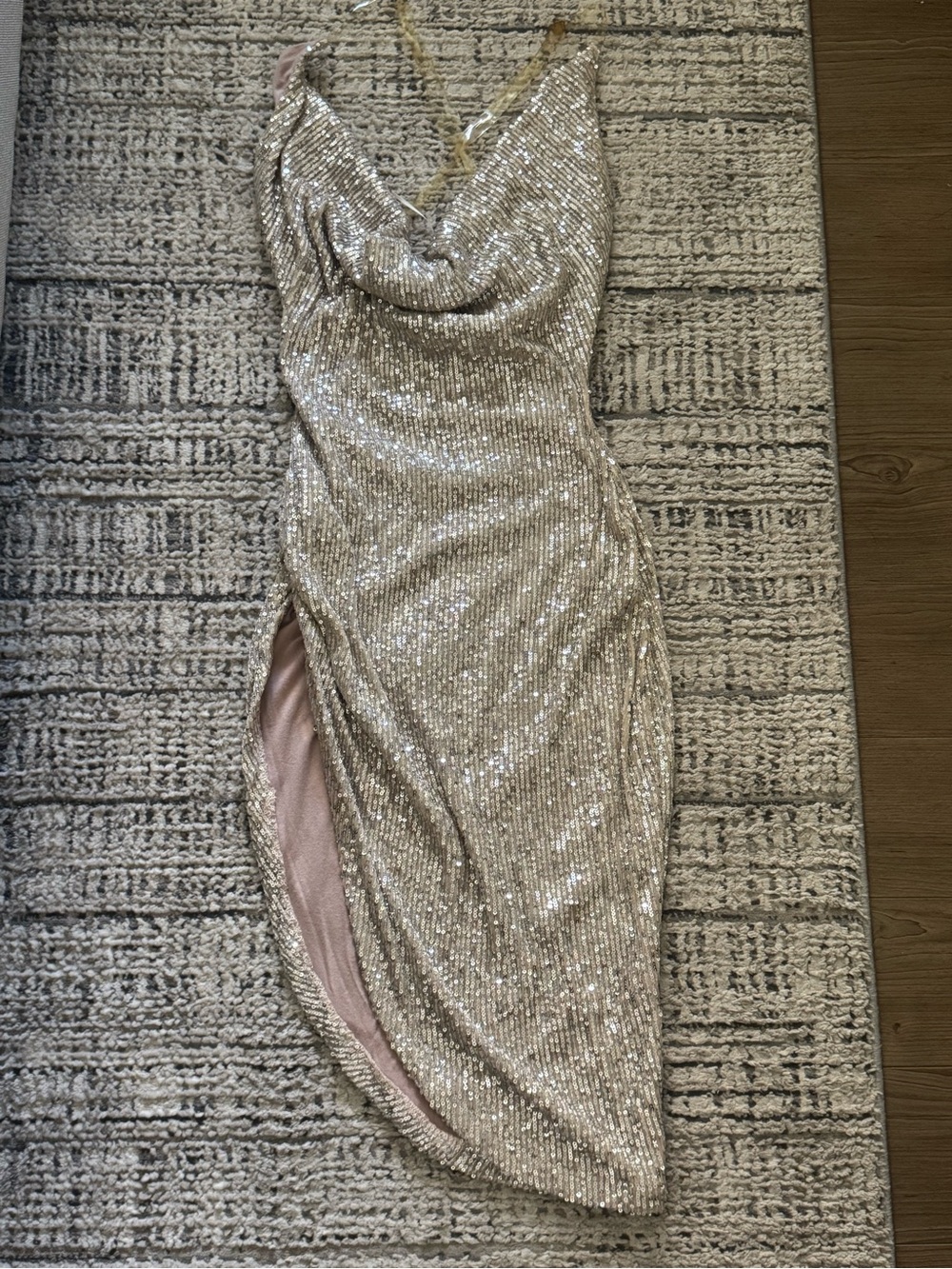 JLUXLABEL Sequin Dress in Champagne Gold - Picture 3 of 7